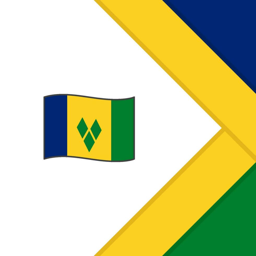 Saint Vincent And The Grenadines Flag Abstract Background Design Template. Saint Vincent And The Grenadines Independence Day Banner Social Media Post. Cartoon vector