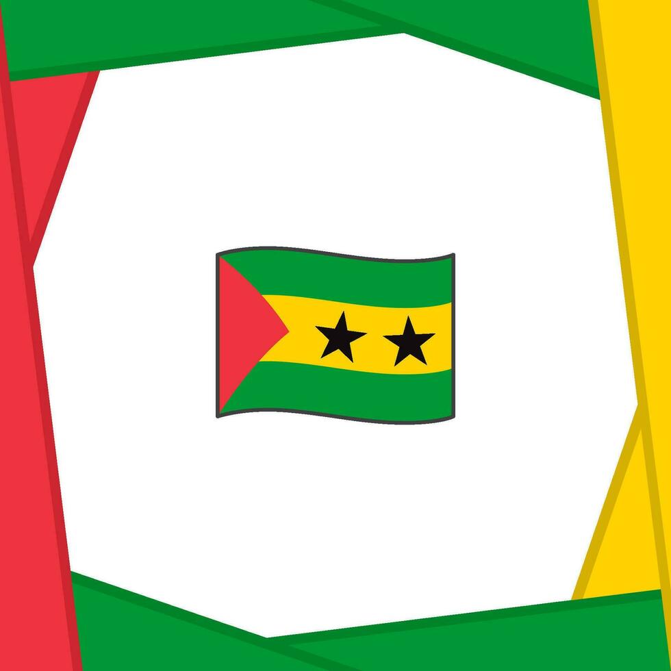 Sao Tome And Principe Flag Abstract Background Design Template. Sao Tome And Principe Independence Day Banner Social Media Post. Banner vector