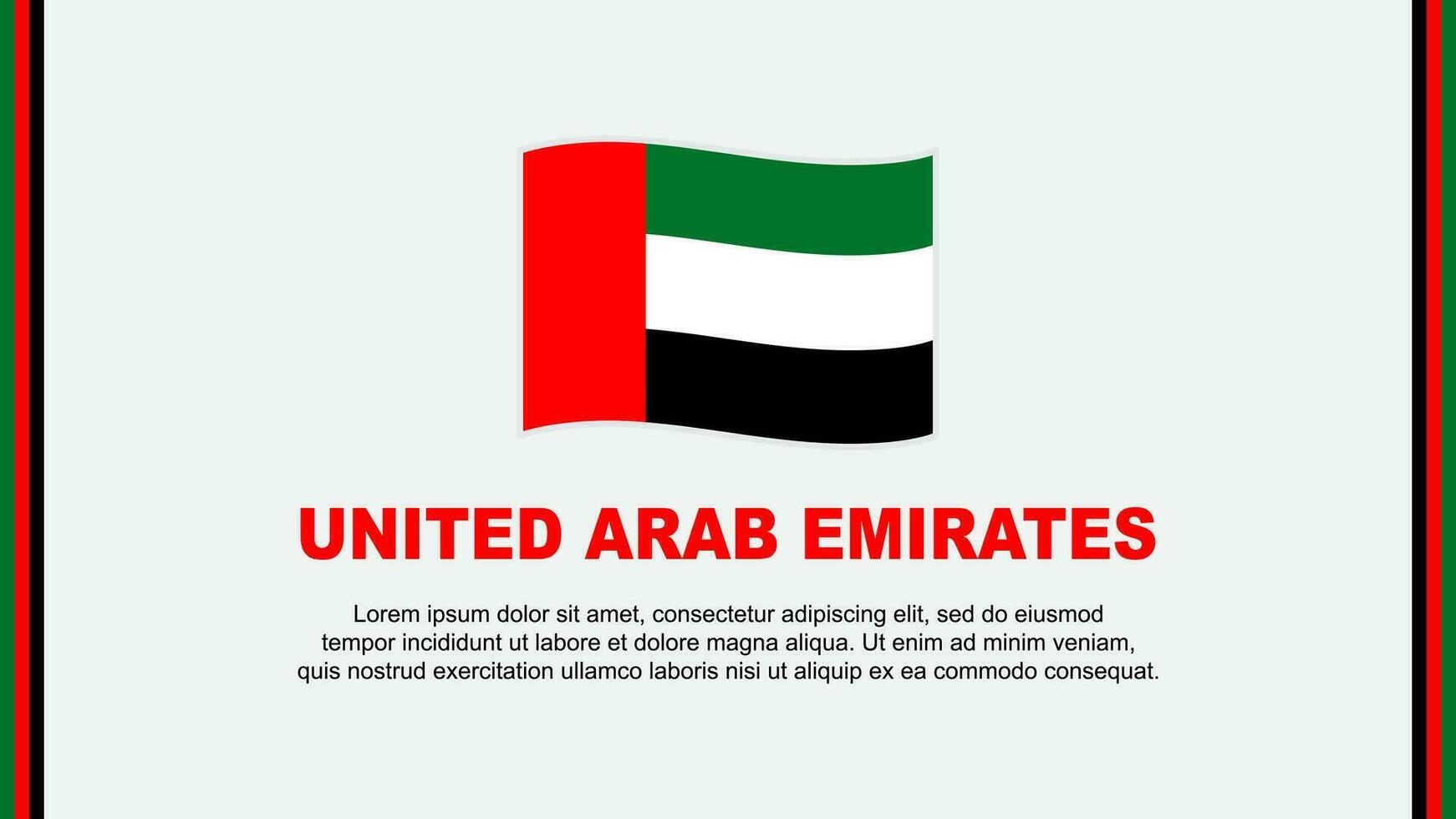 United Arab Emirates Flag Abstract Background Design Template. United Arab Emirates Independence Day Banner Social Media Vector Illustration. Cartoon