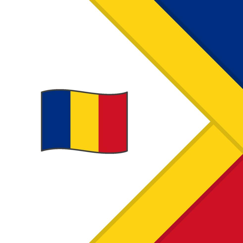 Romania Flag Abstract Background Design Template. Romania Independence Day Banner Social Media Post. Romania Cartoon vector