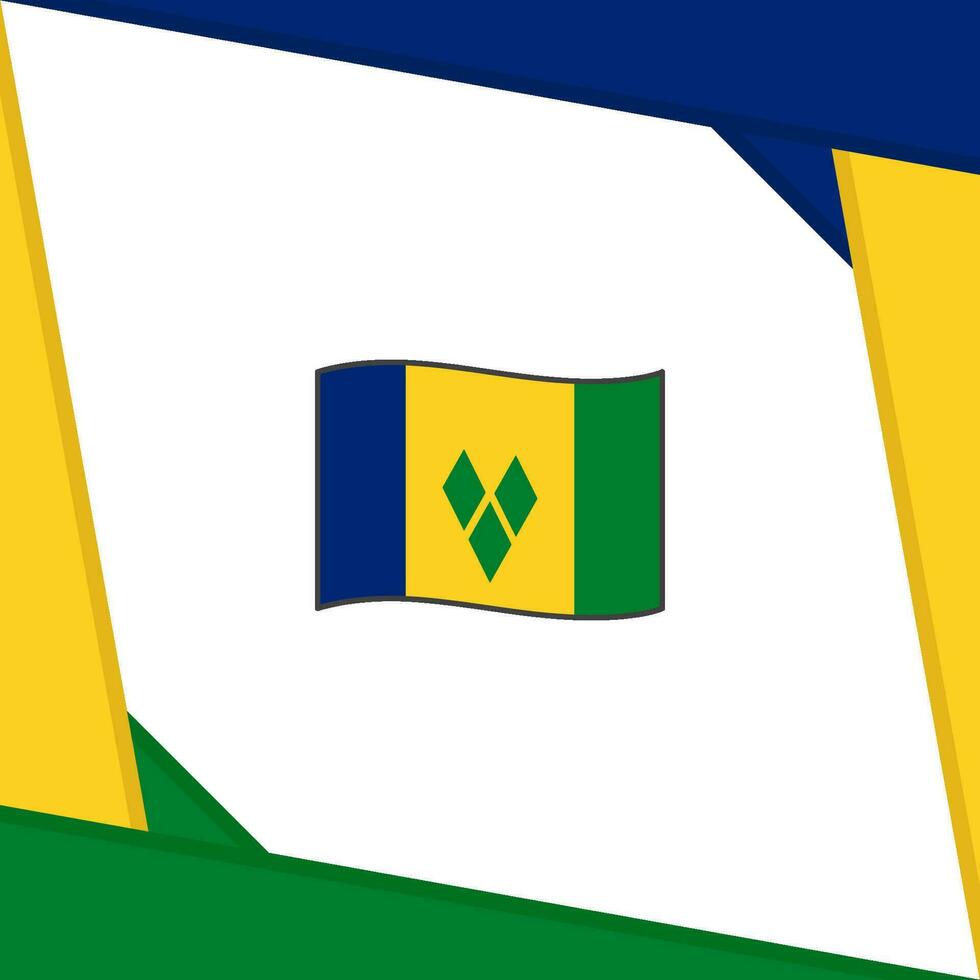 Saint Vincent And The Grenadines Flag Abstract Background Design Template. Saint Vincent And The Grenadines Independence Day Banner Social Media Post. Independence Day vector