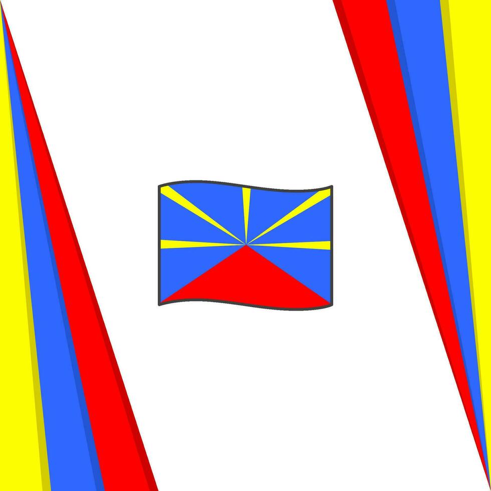 Reunion Flag Abstract Background Design Template. Reunion Independence Day Banner Social Media Post. Flag vector