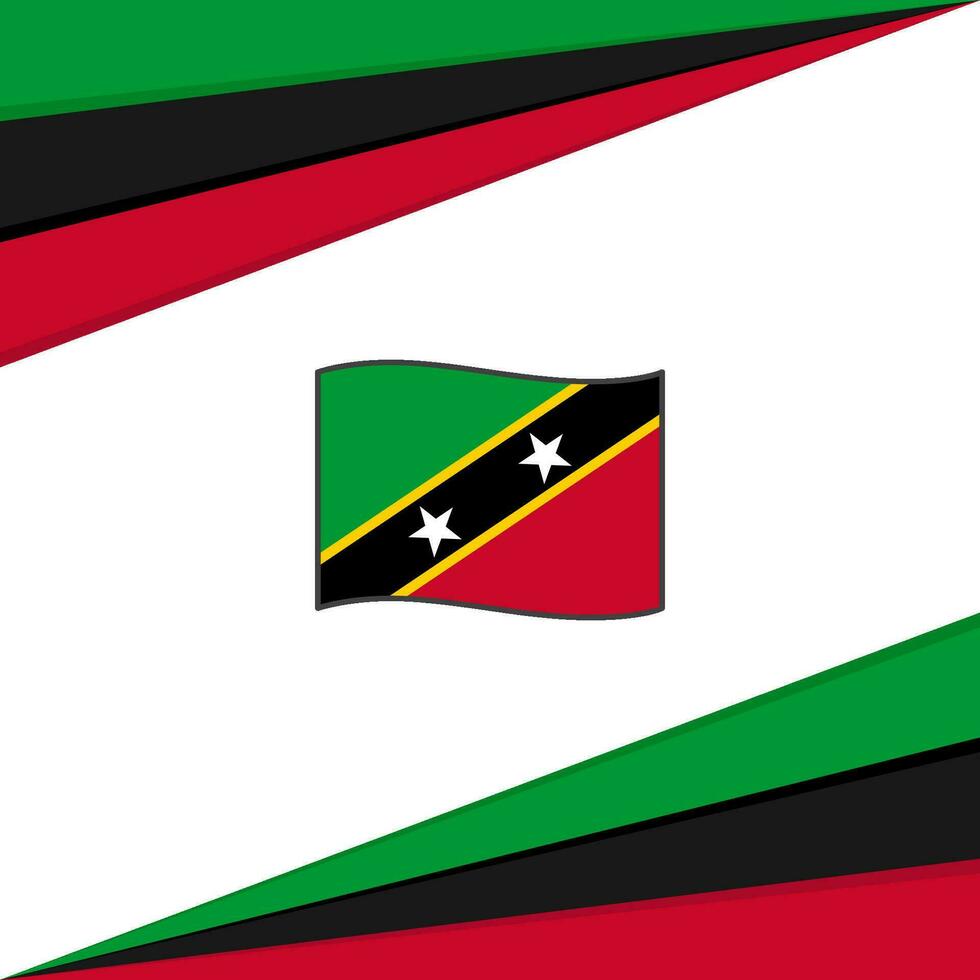 Saint Kitts And Nevis Flag Abstract Background Design Template. Saint Kitts And Nevis Independence Day Banner Social Media Post. Design vector