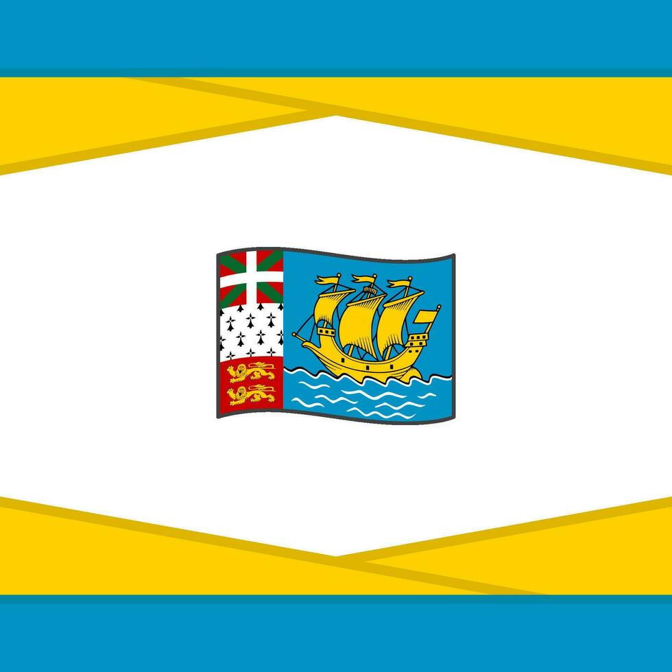 Saint Pierre And Miquelon Flag Abstract Background Design Template. Saint Pierre And Miquelon Independence Day Banner Social Media Post. Vector