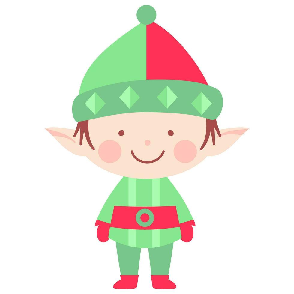 personaje navideño elfo vector