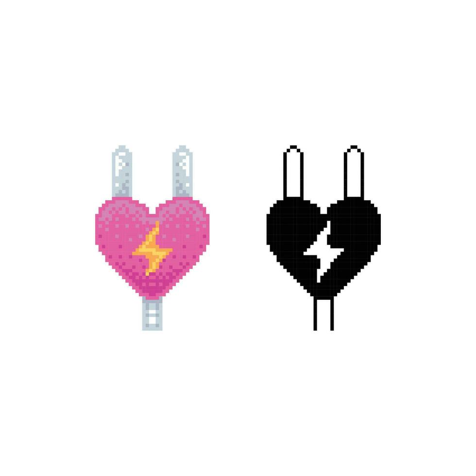Plug In Love Logo Icon vector