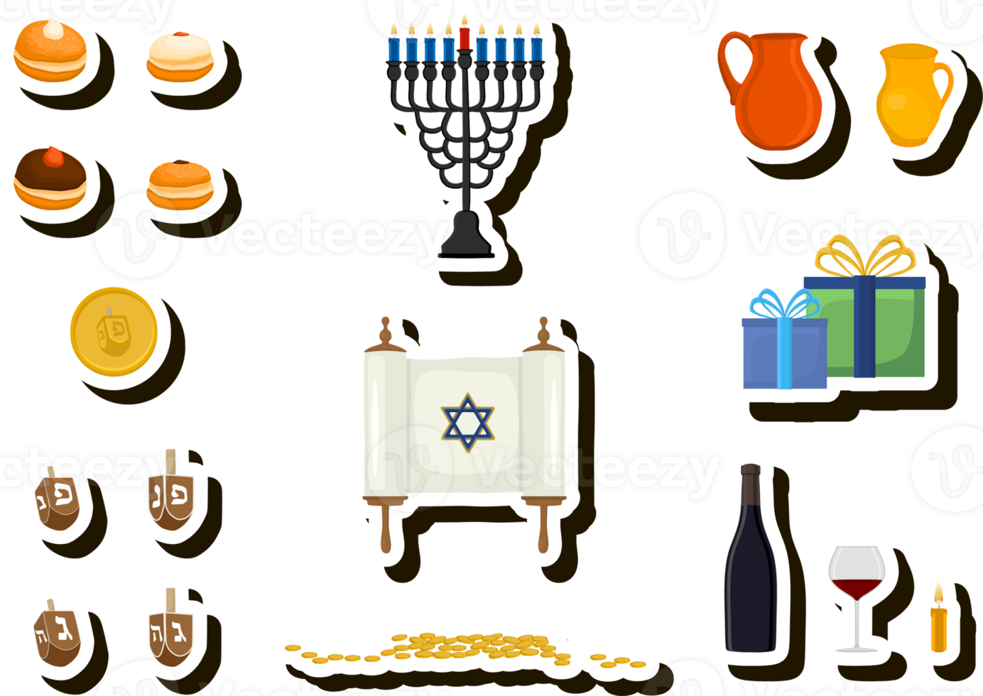 Beautiful illustration on theme of celebrating annual Hanukkah holiday png
