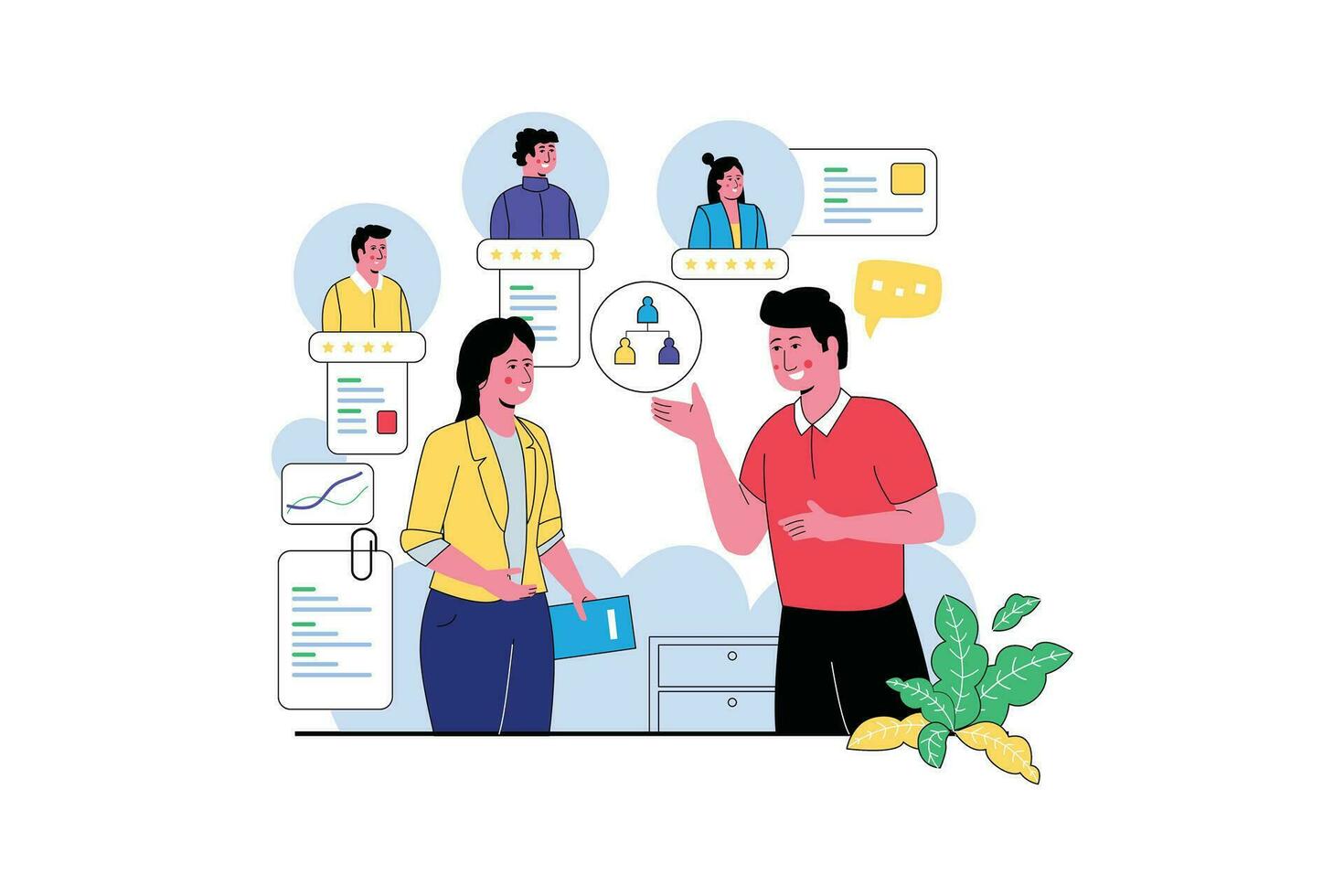 Discuss The Selection Of Personnel Illustration vector