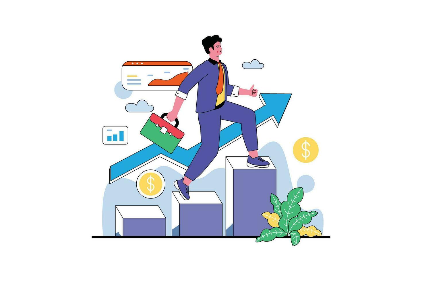 Successful Business Person - Flat Vector