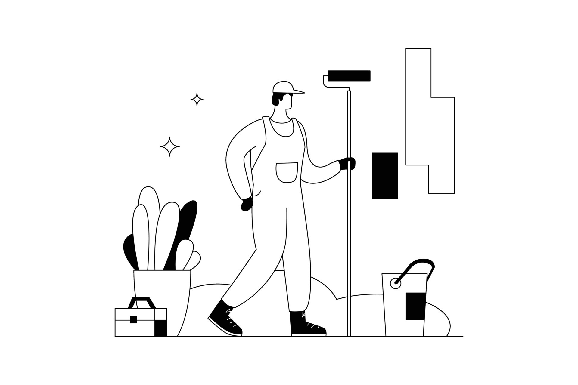 Paint The House , Life Vectors Illustration Flat 32514675 Vector Art at