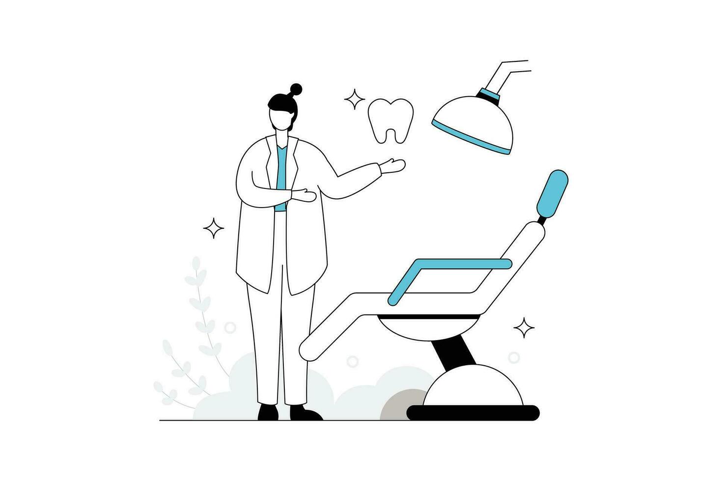 Dental clinic, Medical Vectors Illustration Flat Line