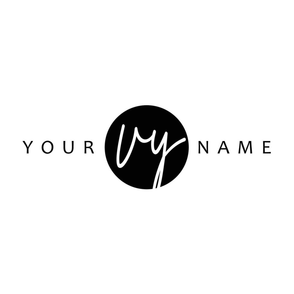 VY Initial Handwriting In Circle Frame Template Design vector
