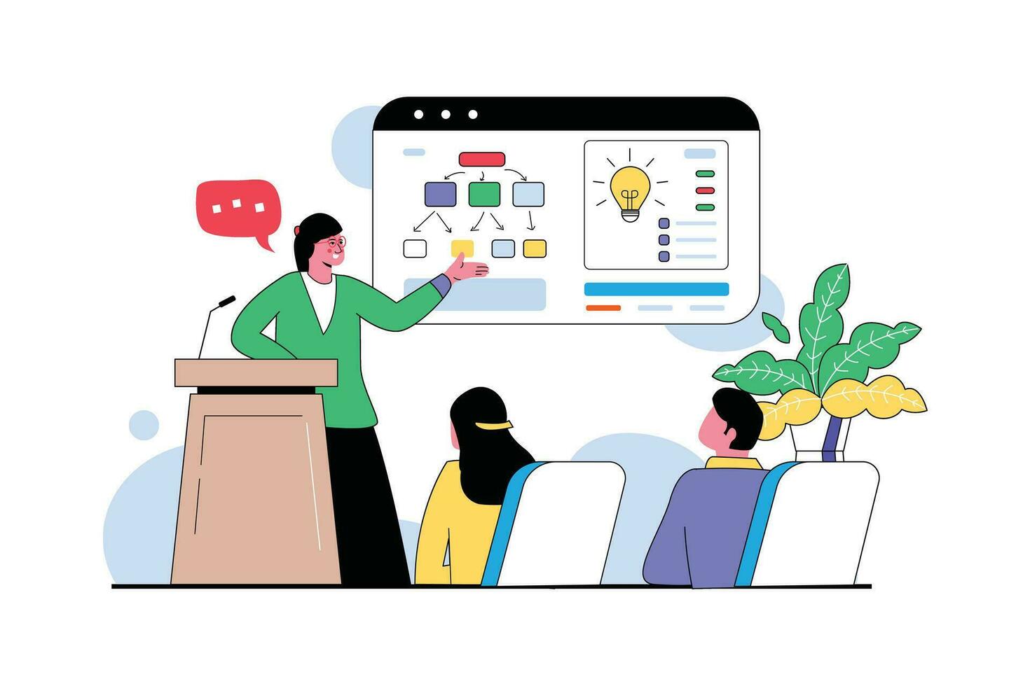 Business Training Illustration - Flat Vector