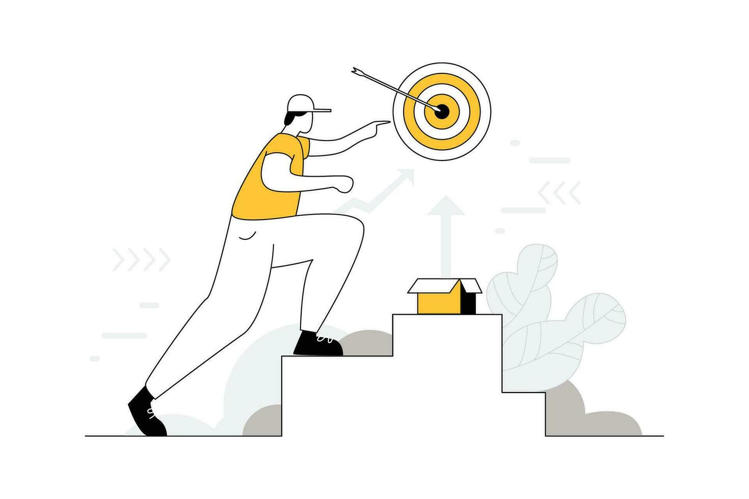 Marketing goals, Digital Marketing Vectors Illustration Flat Line