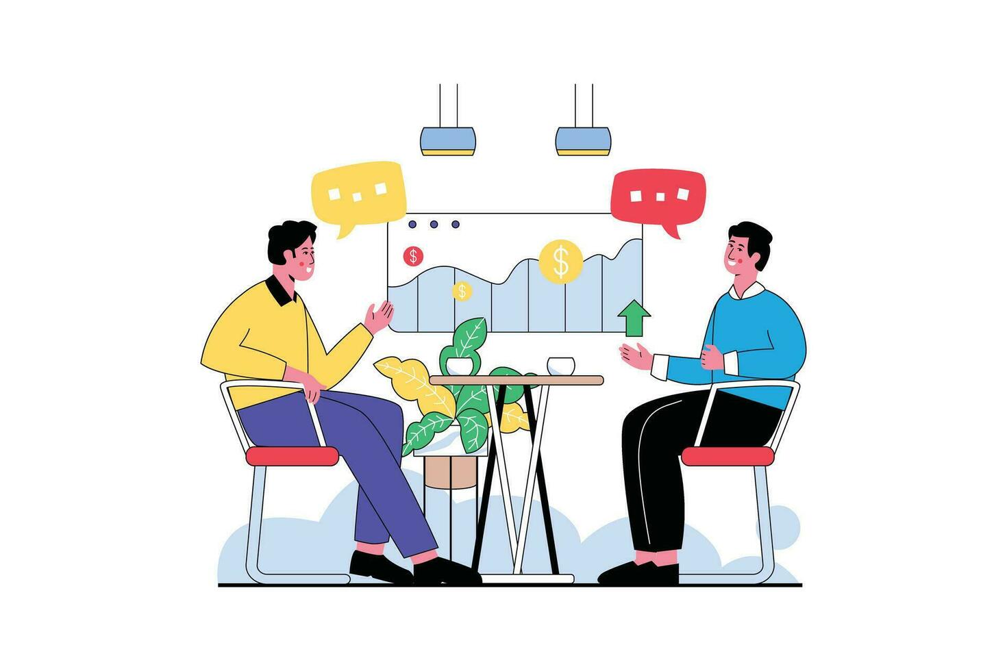 Business Information Exchange - Flat Vector