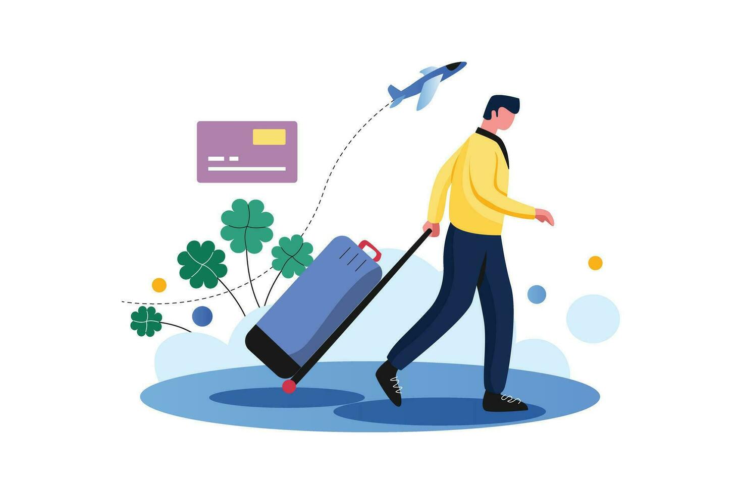 Business Trips, Vector Business Marketing Line Illustration Kit