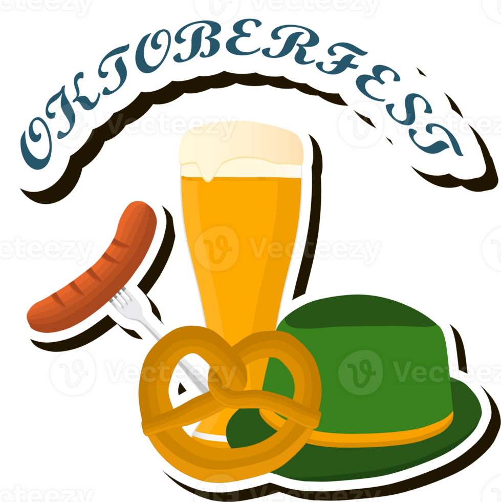 Beautiful illustration on theme of celebrating annual Oktoberfest holiday png