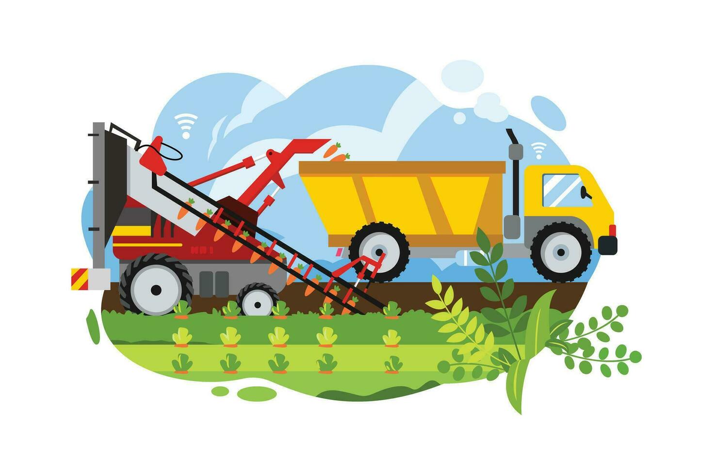 Smart Farming - Automatic System Flat vector