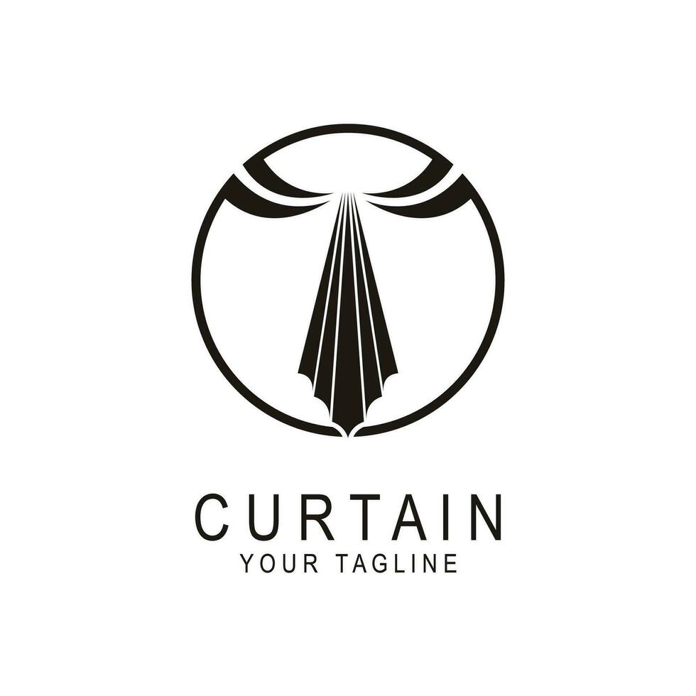 cortina logo vector icono ilustración diseño