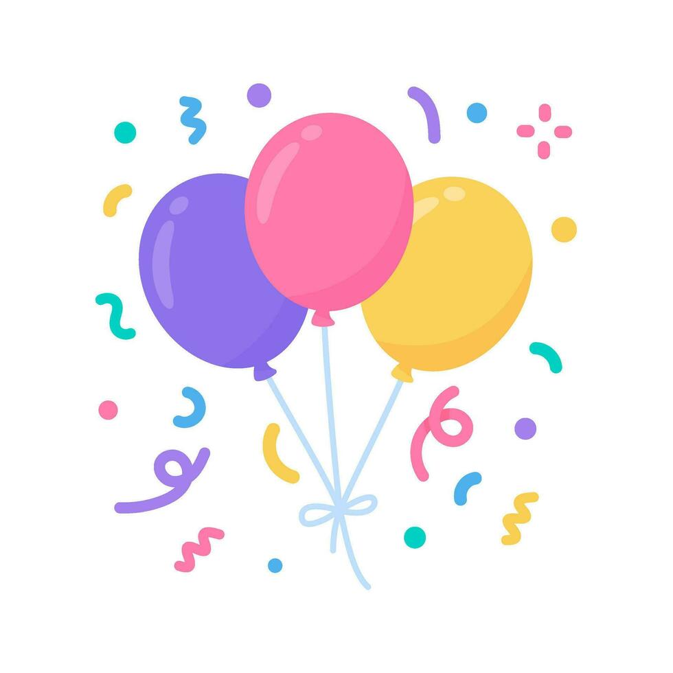 Party balloons. colorful balloons For decorating birthday parties vector