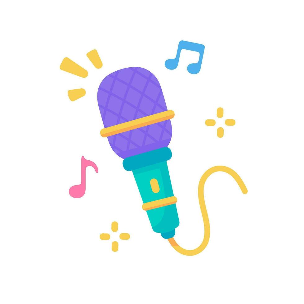 music party The sound of singing at a birthday party vector