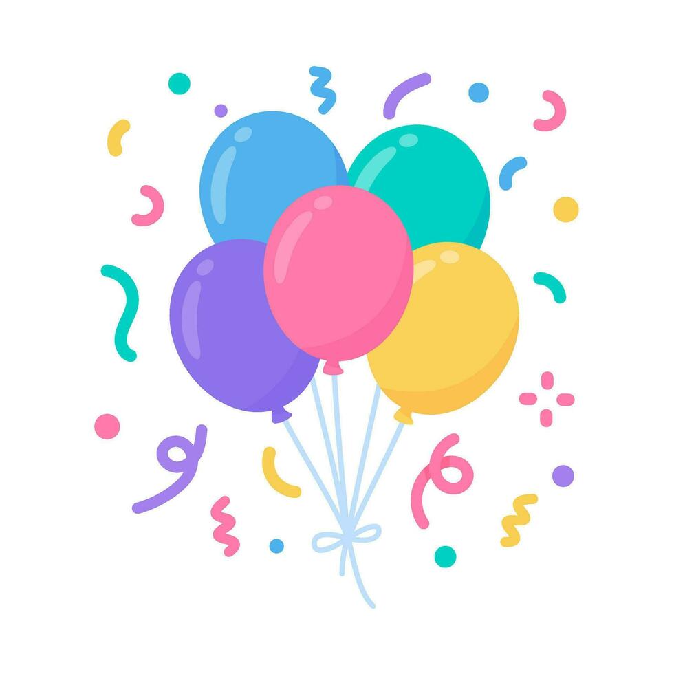 Party balloons. colorful balloons For decorating birthday parties vector
