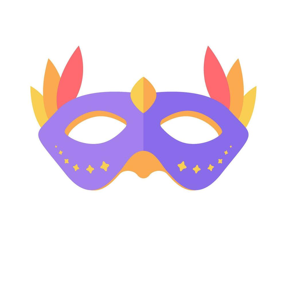 Party mask. Feather mask for covering the face Mysterious fantasy party vector