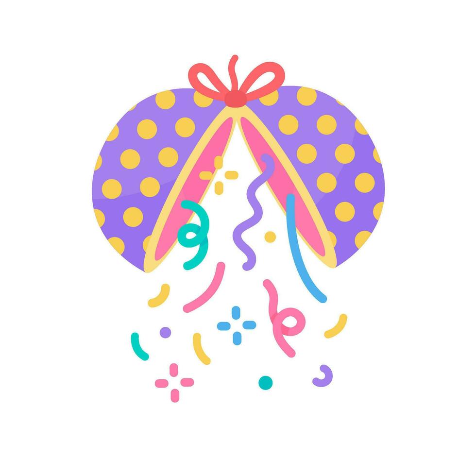 paper balls at parties with confetti exploding as a birthday surprise vector