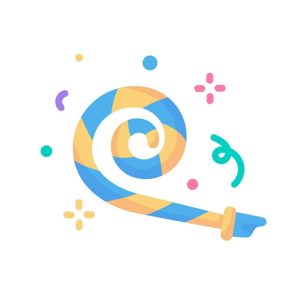 Party blower. with exploding confetti For birthday parties and festivals vector