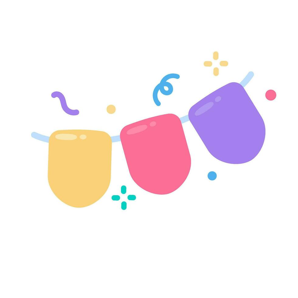Bunting party. colorful paper For decoration at birthday parties vector