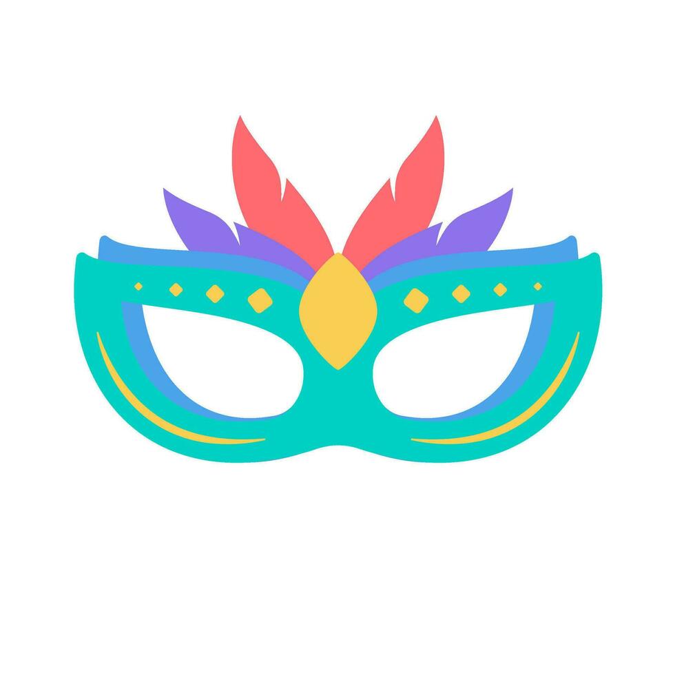 Party mask. Feather mask for covering the face Mysterious fantasy party vector