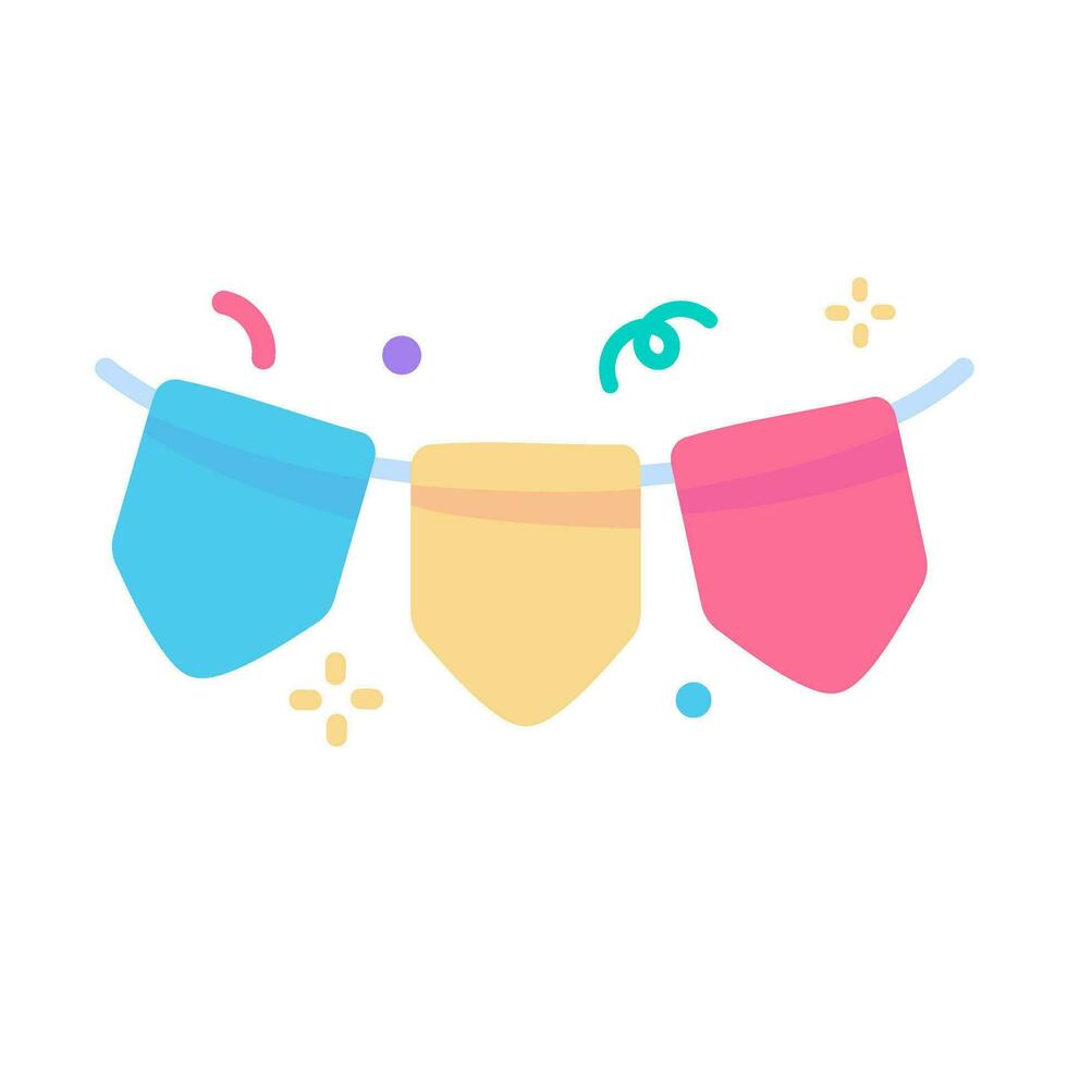 Bunting party. colorful paper For decoration at birthday parties vector