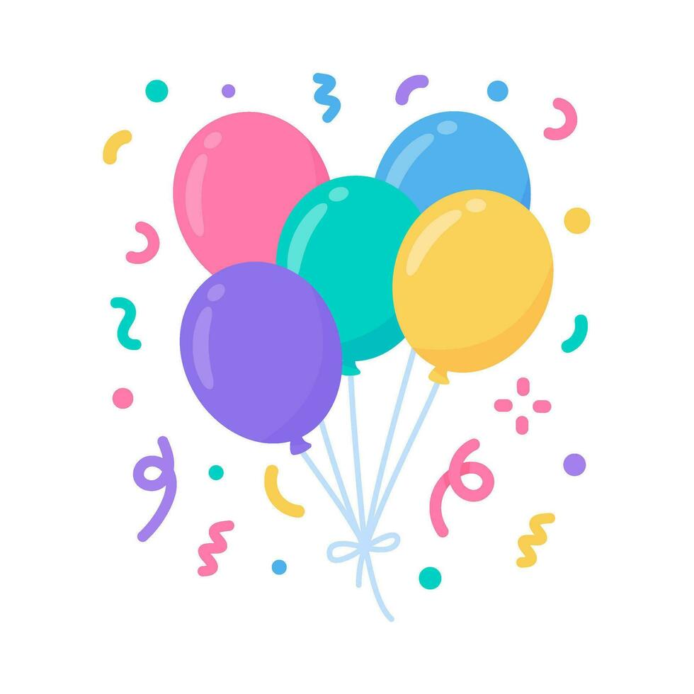 Party balloons. colorful balloons For decorating birthday parties vector