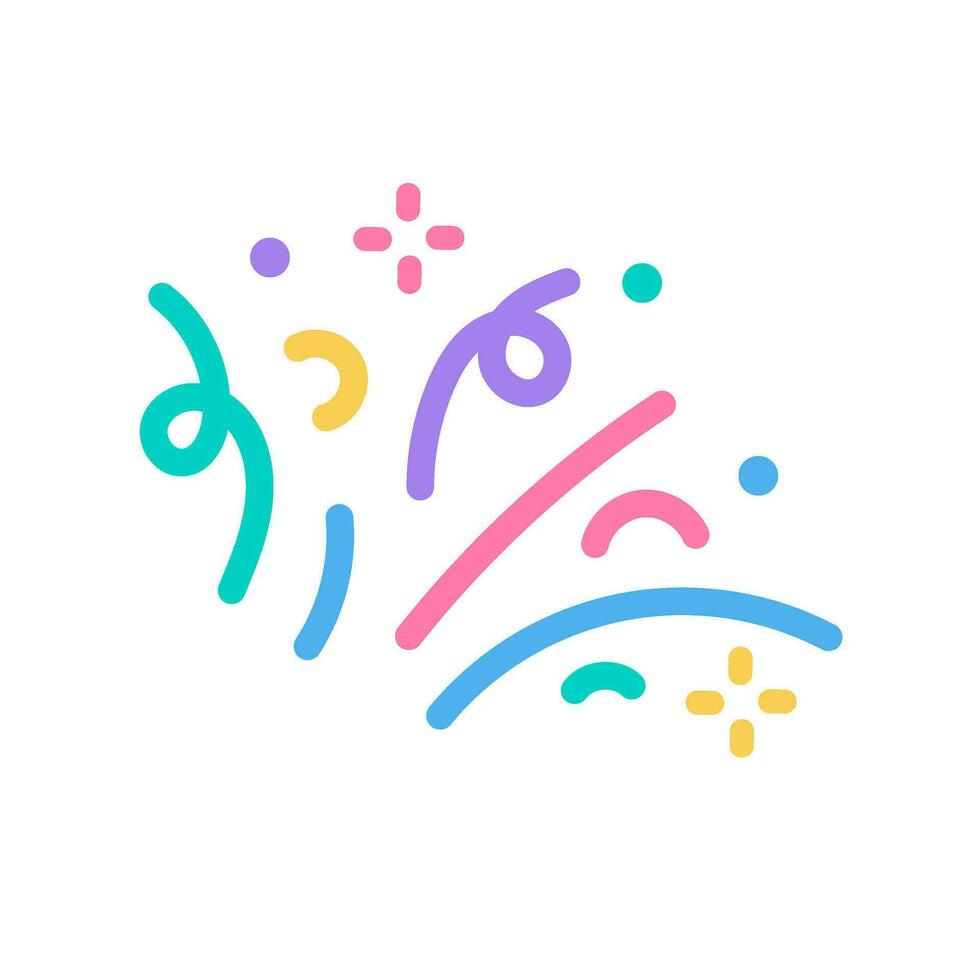 colorful confetti that shoots out from the party base for birthday surprise vector