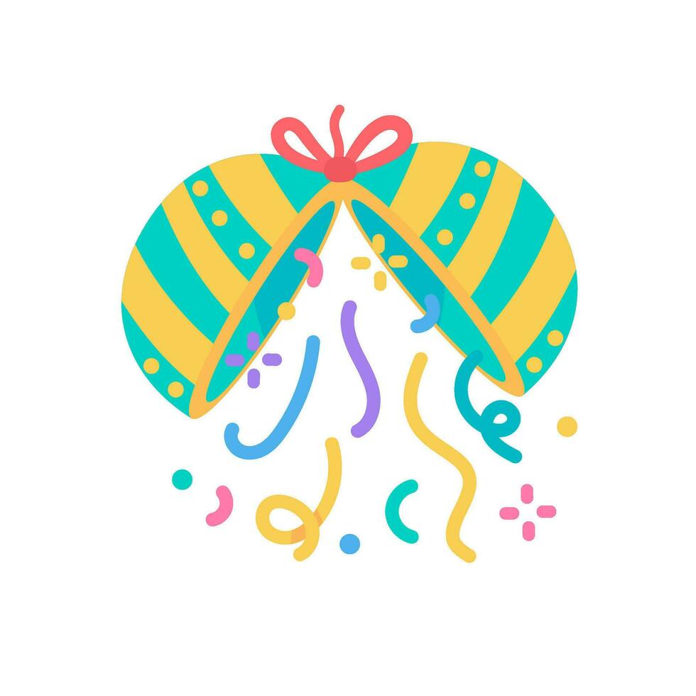 paper balls at parties with confetti exploding as a birthday surprise vector