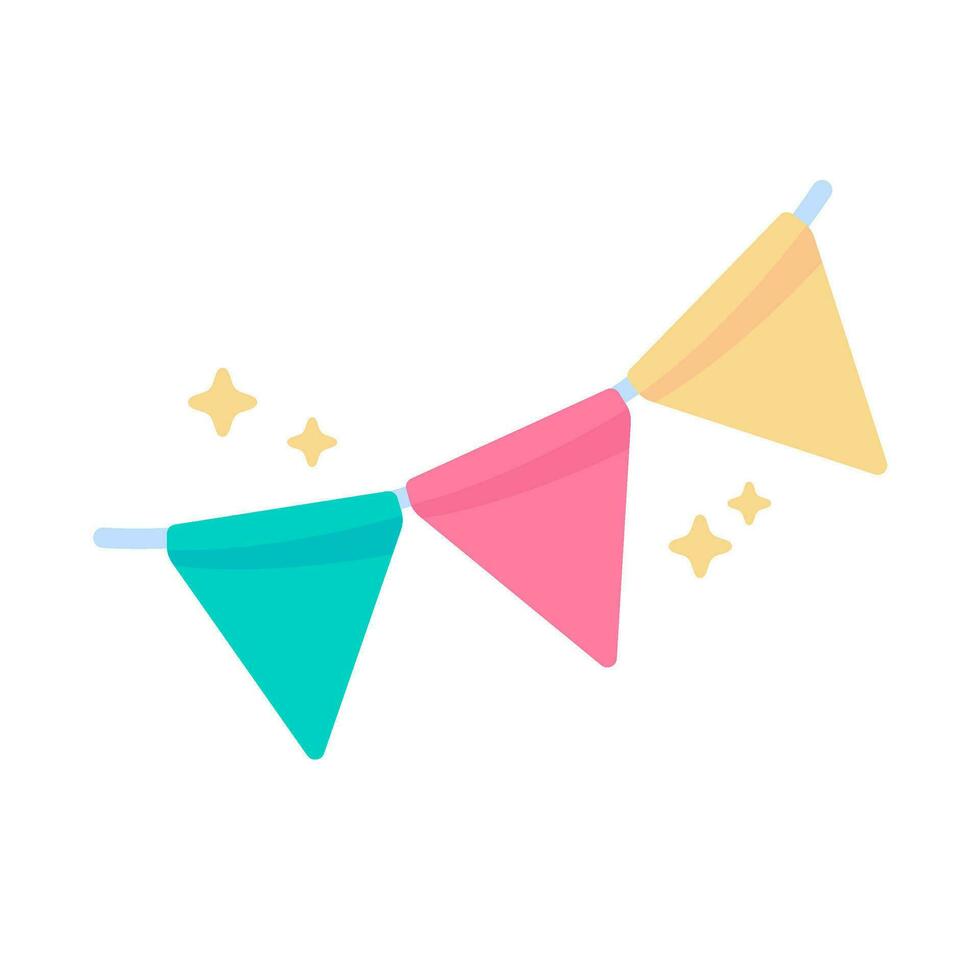 Bunting party. colorful paper For decoration at birthday parties vector