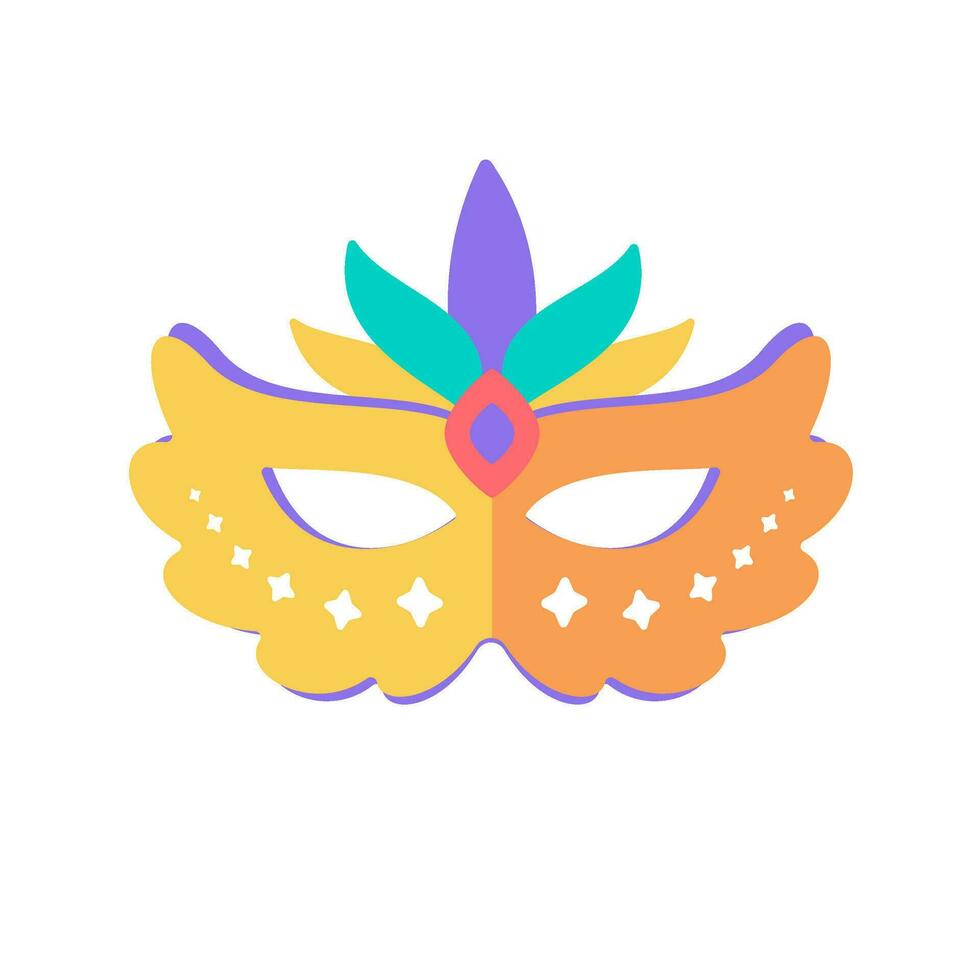 Party mask. Feather mask for covering the face Mysterious fantasy party vector