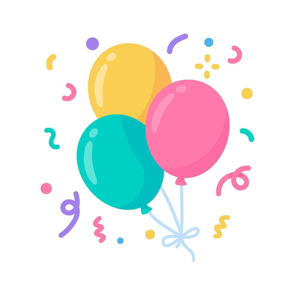 fiesta globos vistoso globos para decorando cumpleaños fiestas vector