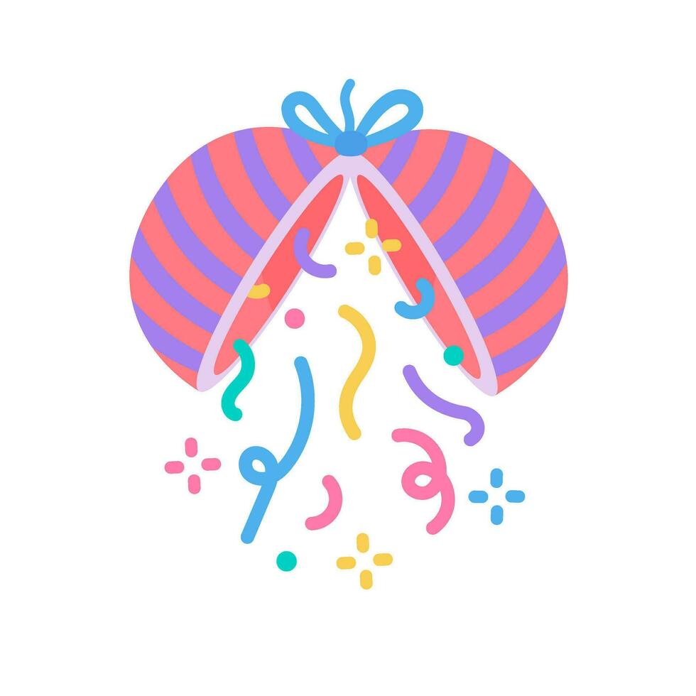 paper balls at parties with confetti exploding as a birthday surprise vector