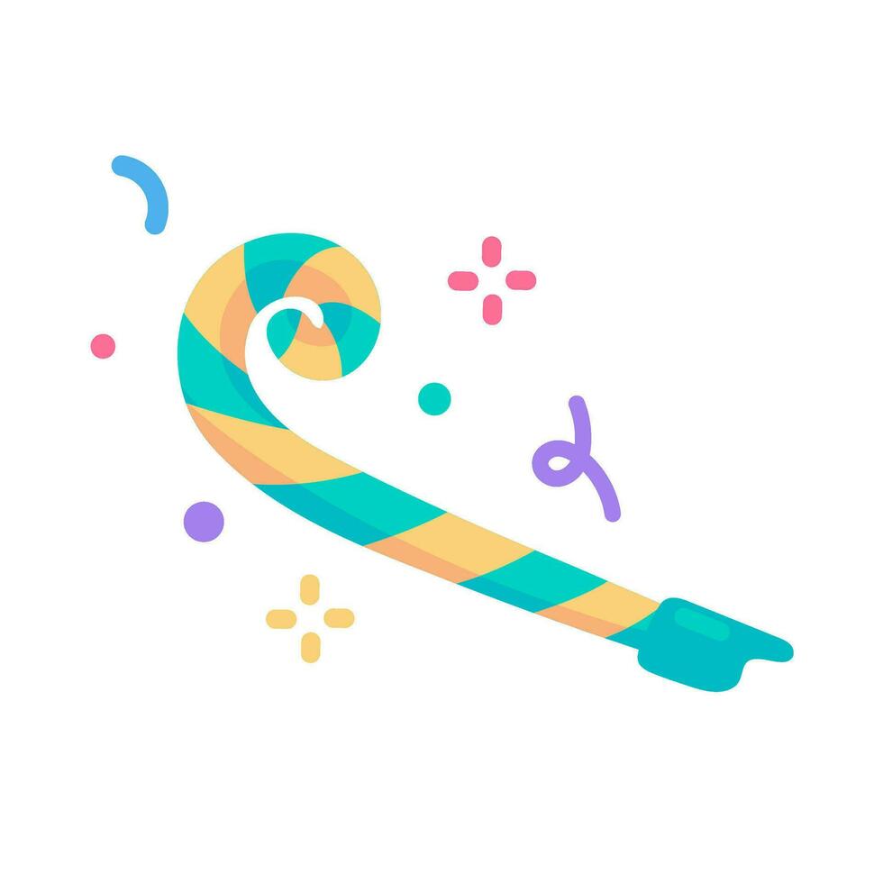 Party blower. with exploding confetti For birthday parties and festivals vector