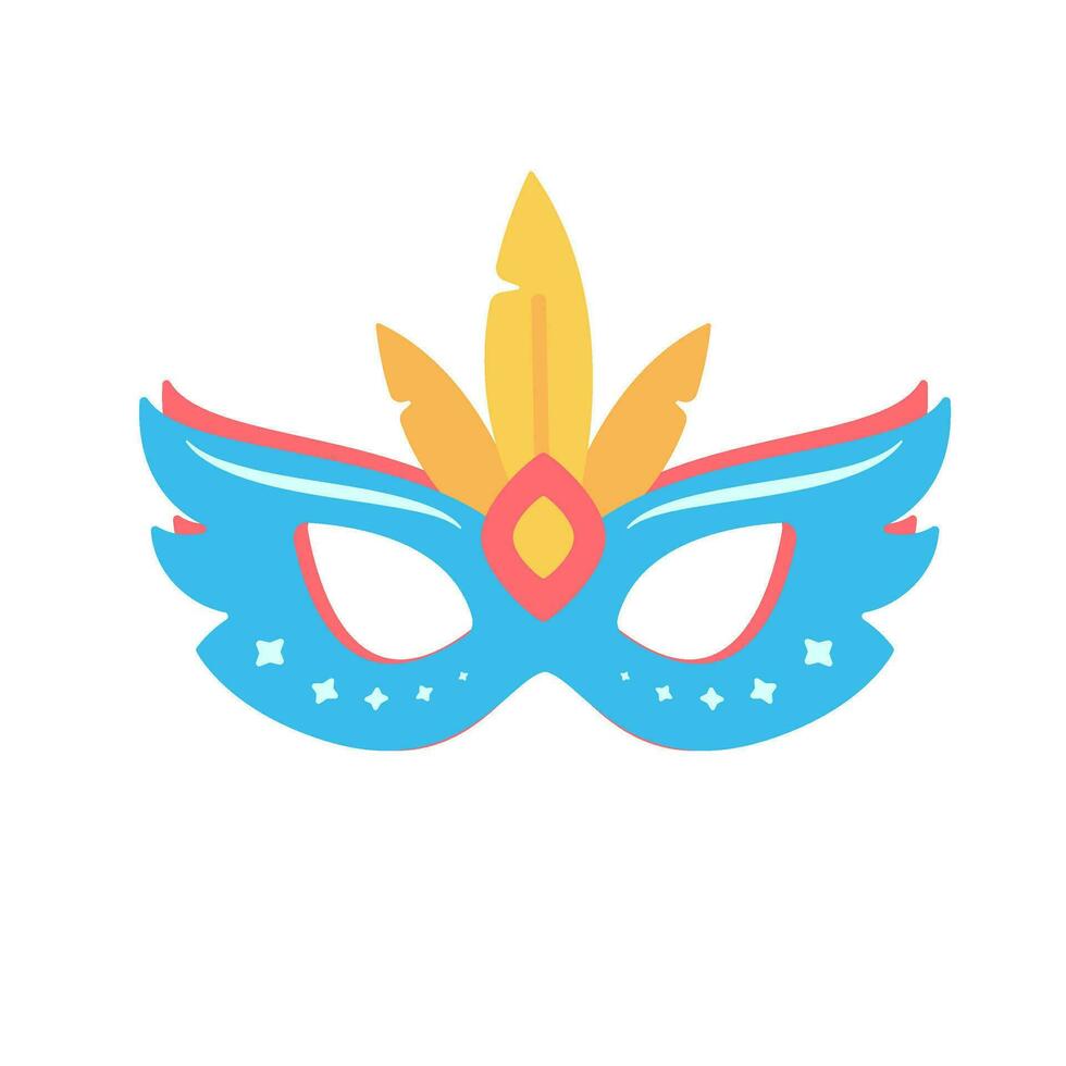 Party mask. Feather mask for covering the face Mysterious fantasy party vector