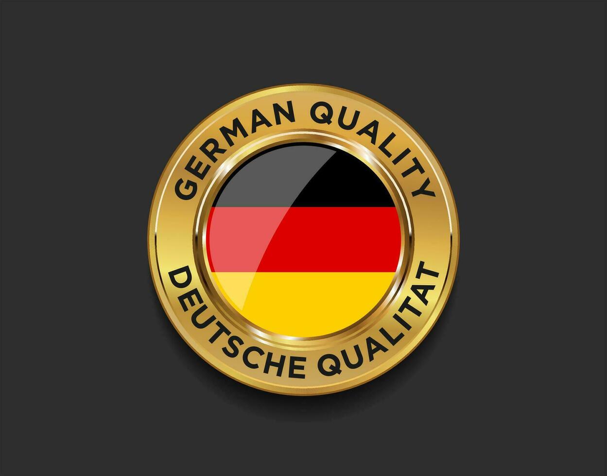 German quality golden badge vector illustration