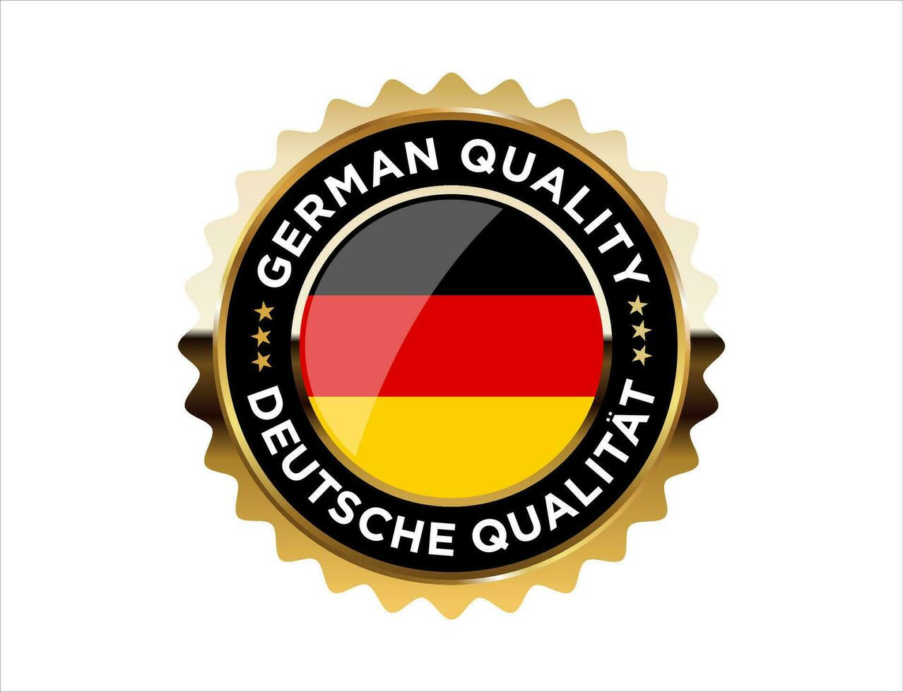 German quality golden badge vector illustration