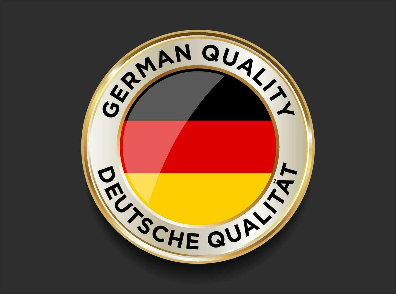 German quality golden badge vector illustration