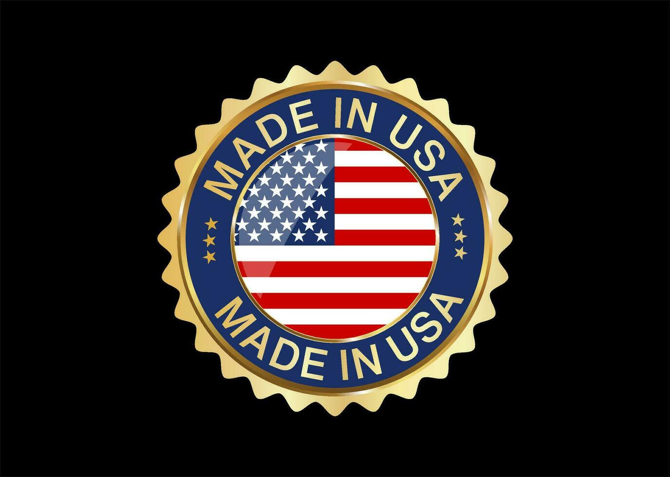 Made in USA quality badge vector illustration