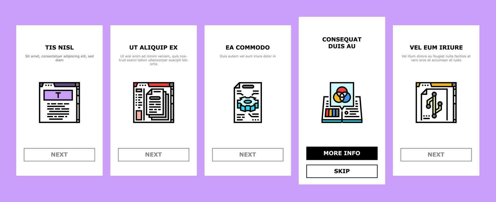 technical writer doc onboarding icons set vector