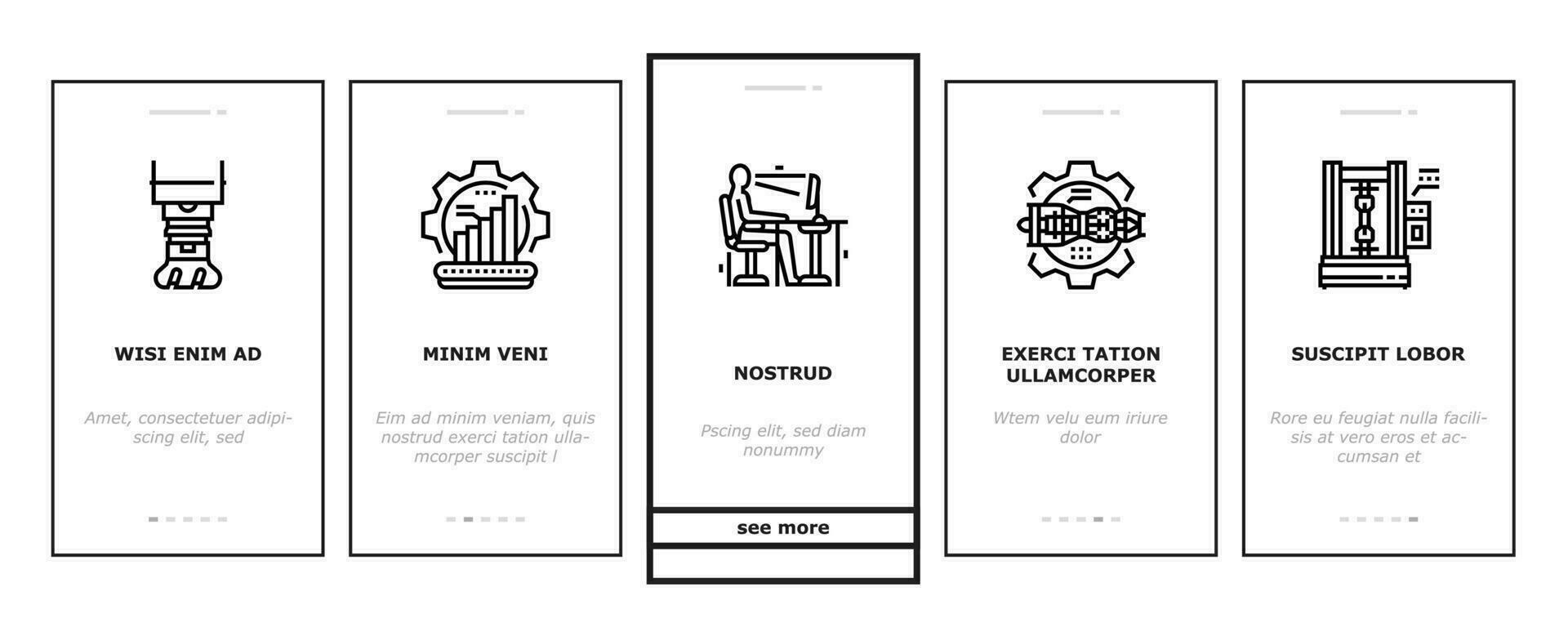 mechanical technology engineer onboarding icons set vector