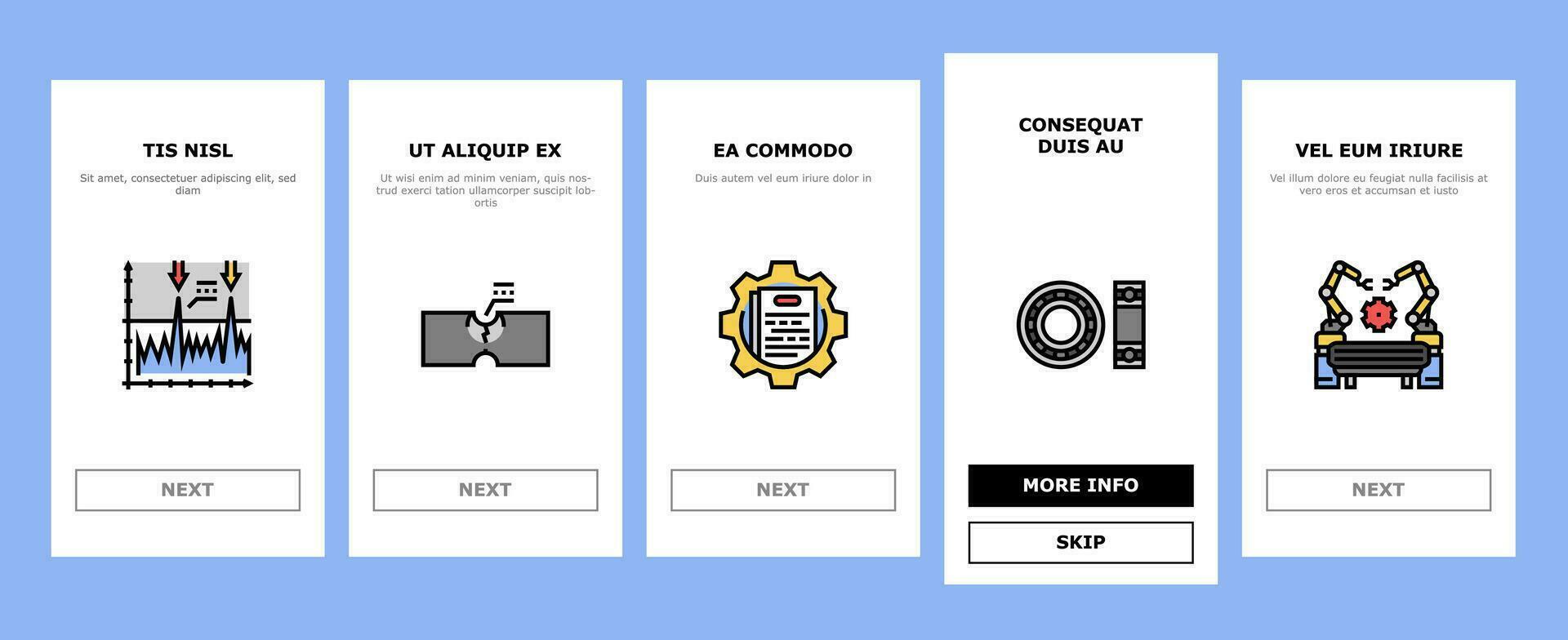 mechanical technology engineer onboarding icons set vector