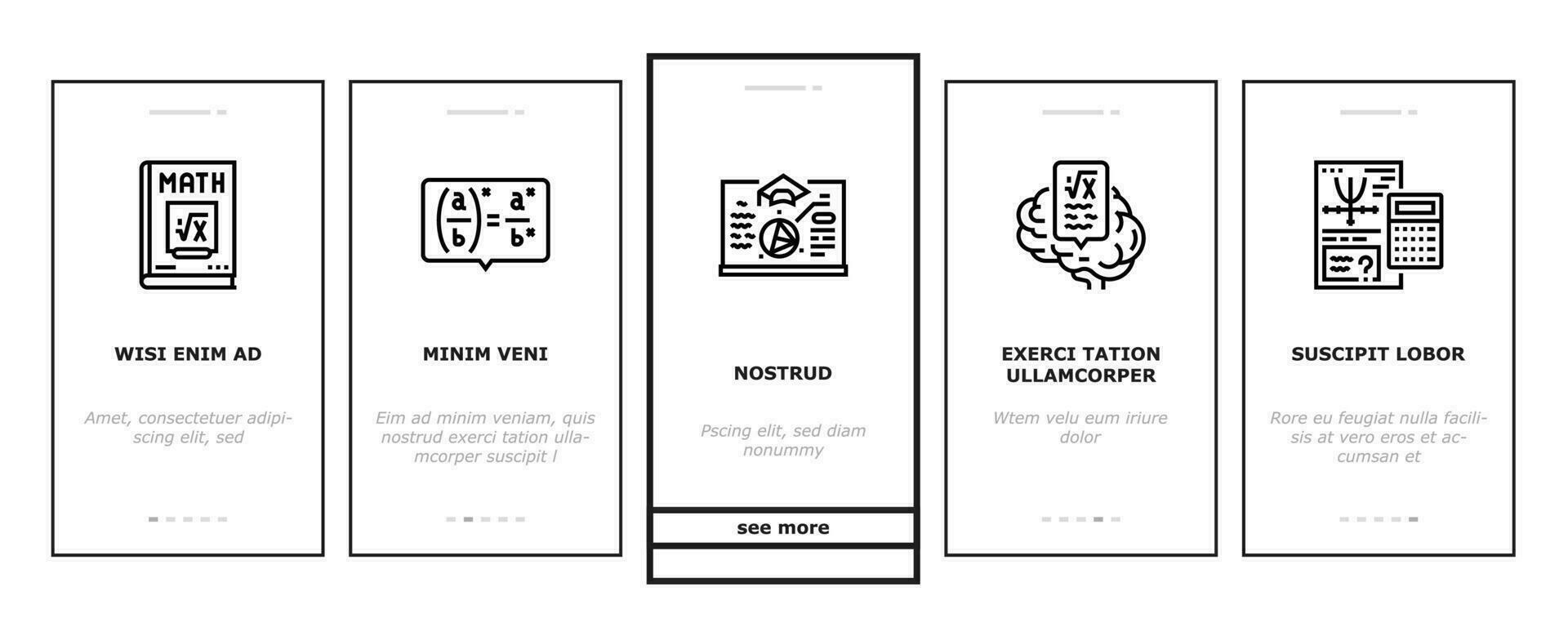 math education school science onboarding icons set vector