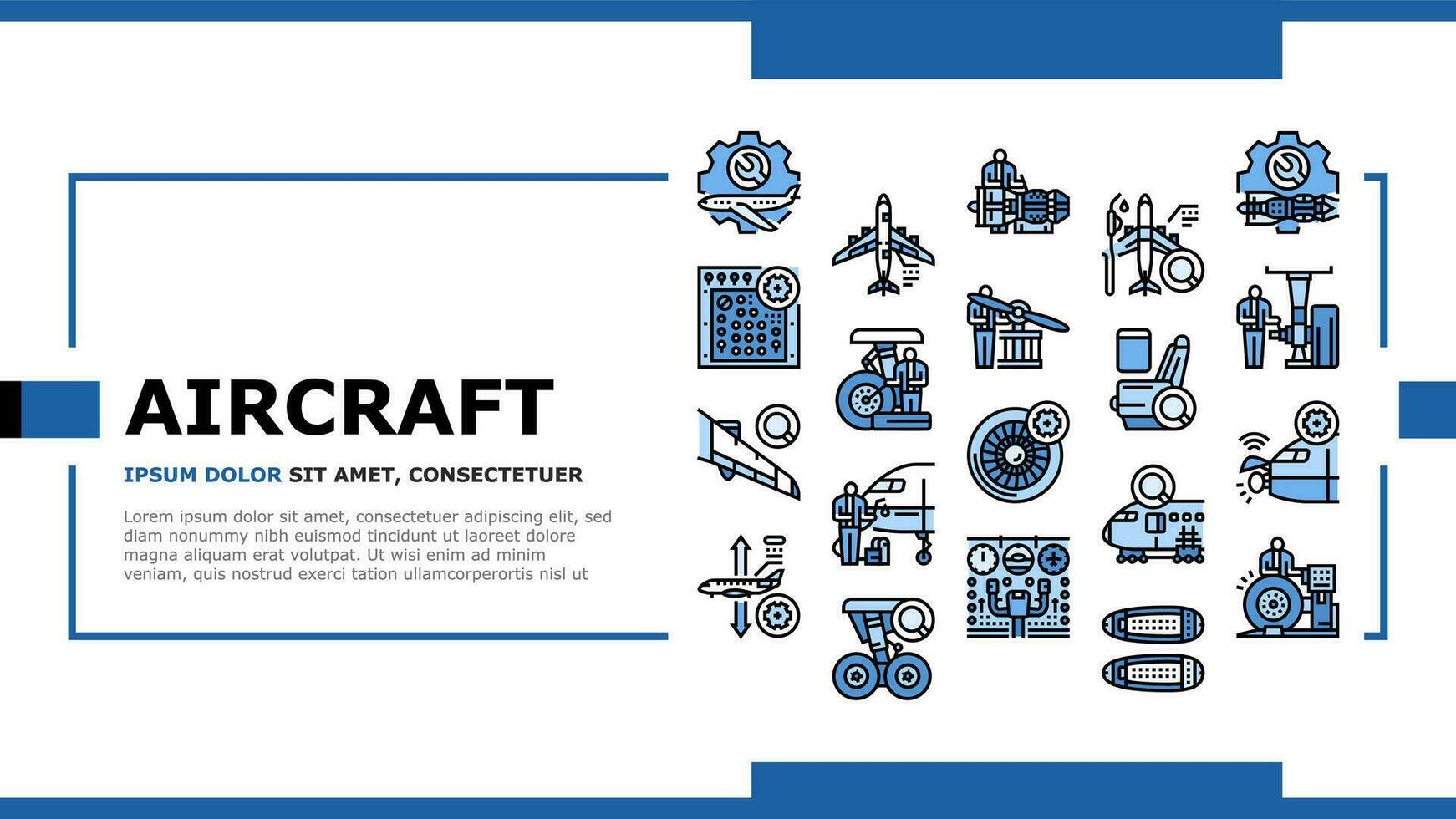 aircraft mechanic landing header vector